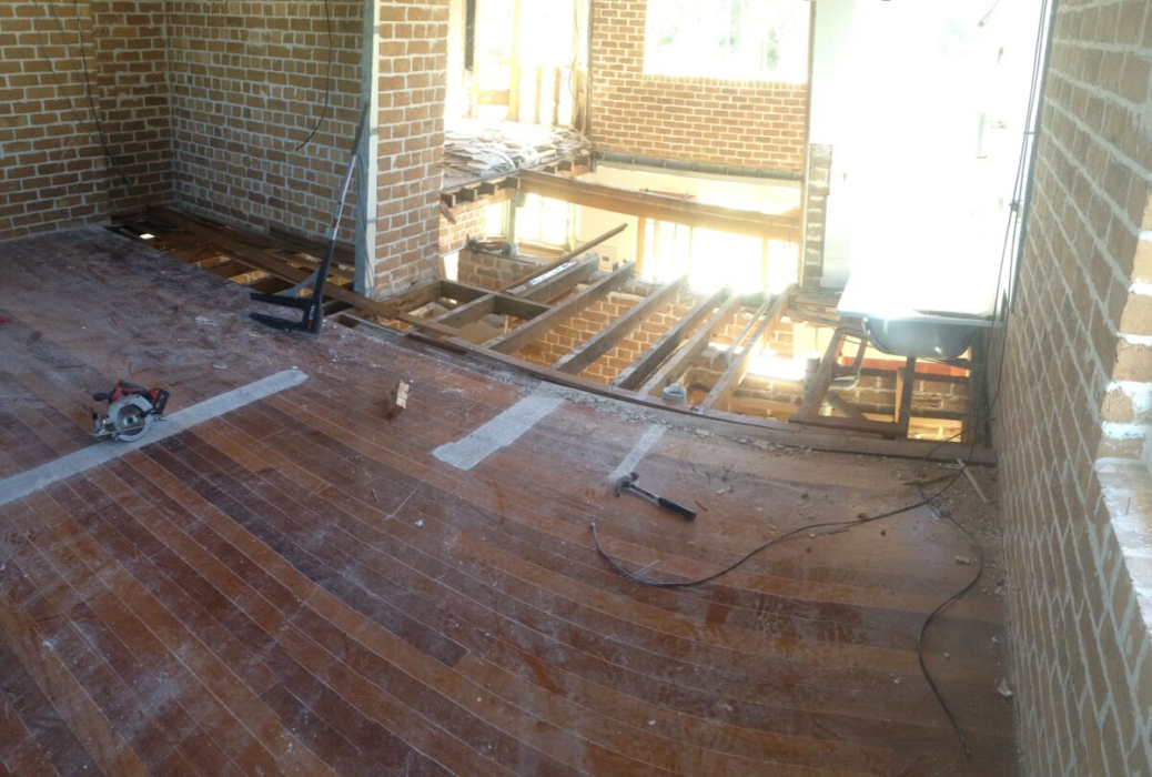 Polished hardwood floor